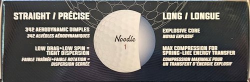 Noodle Easy Straight Golf Balls, 15 Pack, White
