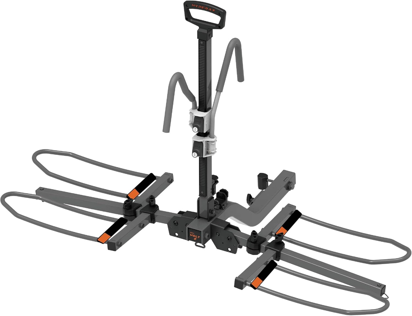 HYPERAX Volt 2 - E Bike Hitch Mounted Platform Style 2 Bikes Carrier for Car, SUV, Trucks, Sedan, Tilting e-Bike Rack for Hitch Fits Up to 2 X 70 lbs Bike with Up to 5" TIRE - NO RV USE!