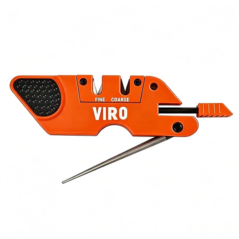 Viro 6-in-1 Pocket Knife Sharpener & Survival Tool - Orange