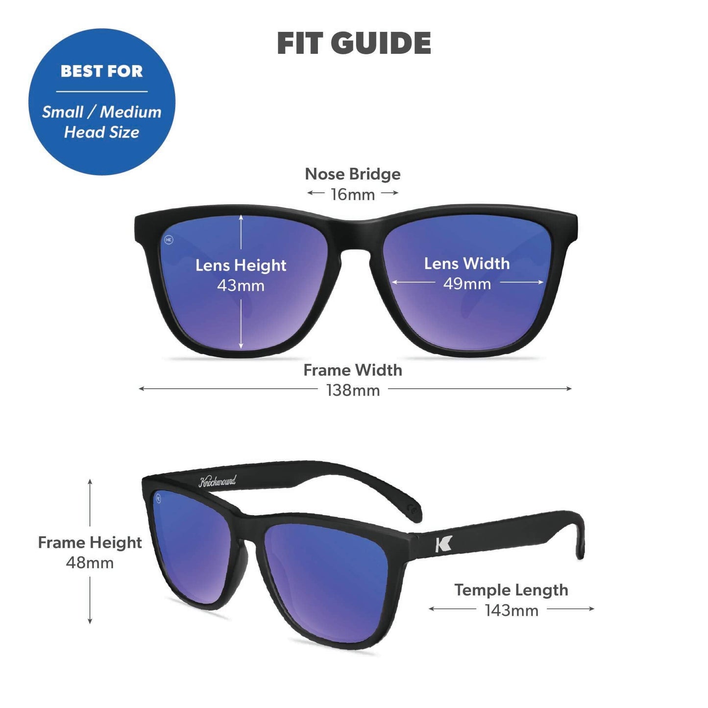 Knockaround Square Polarized Sunglasses for Men & Women - UV400 Protection