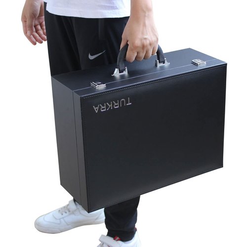 TURKRA Leather Storage Case for Graded Card Slab, Magnetic/Screwdown Card holder, Toploaders and Semi-Rigid Card Holder, Premium Display Case for Sports Cards and Trading Cards (Black)