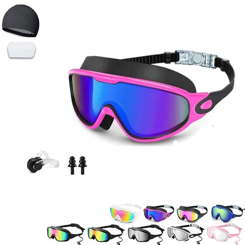 Emboadlie Swim Goggles, Easilyyous Swim Goggles, Cautiecimal Goggle For Adults, Hd No Leaking For Men Women Youth (Rose red)