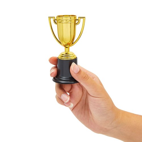 Juvale 24 Pack Mini Trophies for Awards, Gold Participation Trophy Cups for Sports Tournaments and Competitions (4 in) - Trophies Bulk