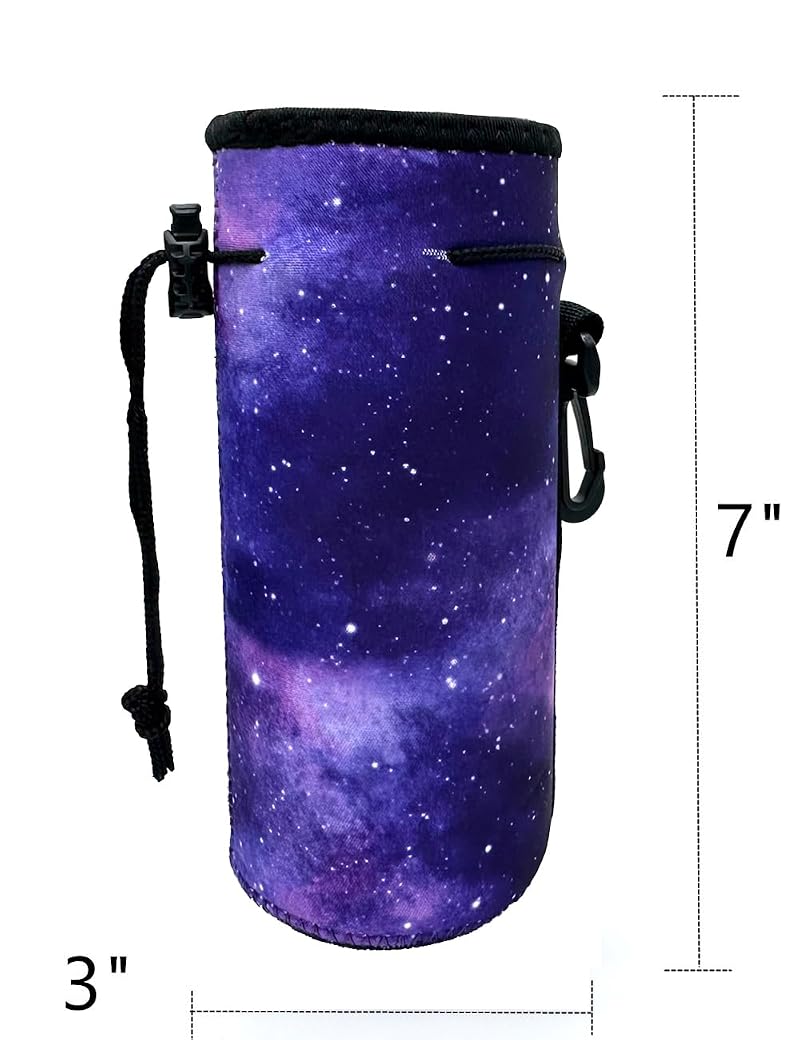 Wanty 20 oz Neoprene Insulated Bottle Carrier Sleeve with Adjustable Strap - Purple Sky