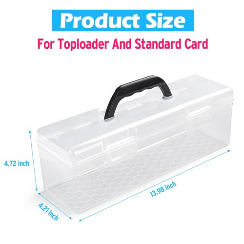 SUNEZLGO Storage Box For Toploader, Trading Card Storage Box, Card Storage Box Plastic, Playing Card Case, Large For Toploaders 200 Cards 750, Fit For Toploader and Standard Card