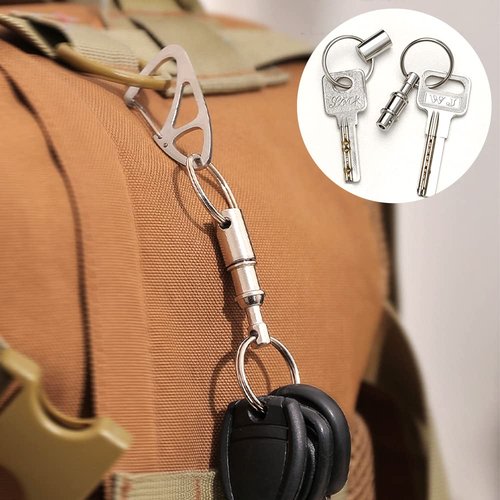 CooBigo 3 Pack Quick Release Detachable Keychain Dual Pull Apart Key Chain Spring Split Snap Separate Double Key Ring Lock Valet Keys Flashlights DIY Crafts Accessories