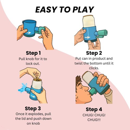 TurntTonic Party Twist, Drinking Game Roulette Device, Adult Party Game for 2-8 Players, Blue