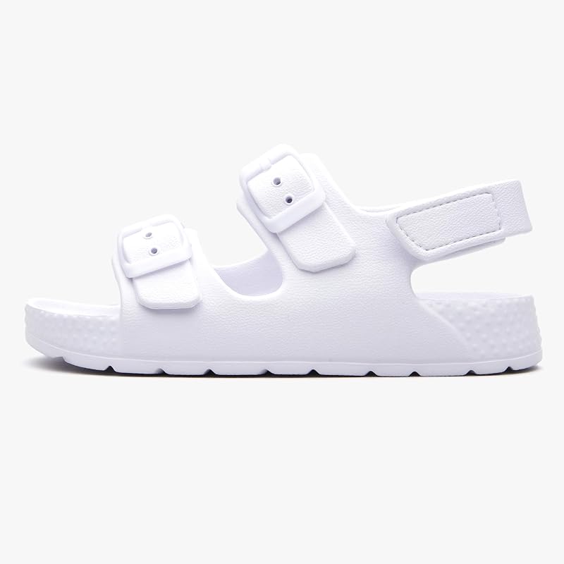 EasyStar Toddler Sandals with Dual Adjustable Buckles - White+3 Variation