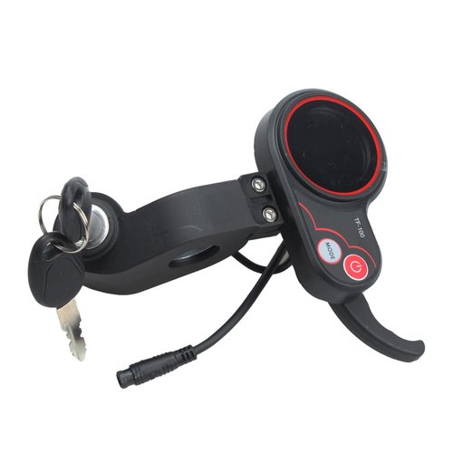 Wokyo TF-100 6 Pin LCD Display for Electric Scooter Dashboard, 36-60V Speed Adjustable Scooter Speedometer with Key, Waterproof Thumb Throttle Replacement