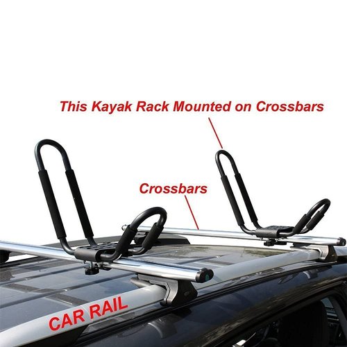 Universal Kayak Roof Rack J Bar, 2 Pairs-Bar Rack HD Kayak Carrier Canoe Boat Surf Ski Roof Top Mount Car SUV Crossbar by egreaten