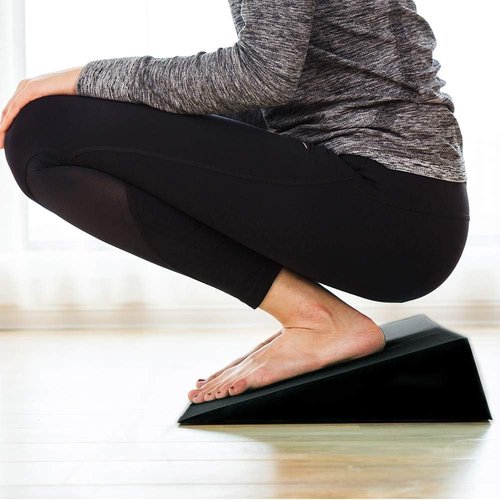StrongTek XL Foam Yoga Wedge Blocks, Black, Set of 2, 16.5° Incline, 13" × 12.75" × 3.75", for Yoga, Stretching, Squats & Physical Therapy