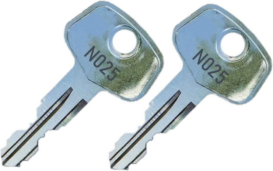 2 Thule N025 Replacement Keys - Roof Racks, Rails, Cargo Box, Carriers, Crossbars, Haulers, Bags (Codes N001-N250 or N001R-N250R) Better Than OEM!