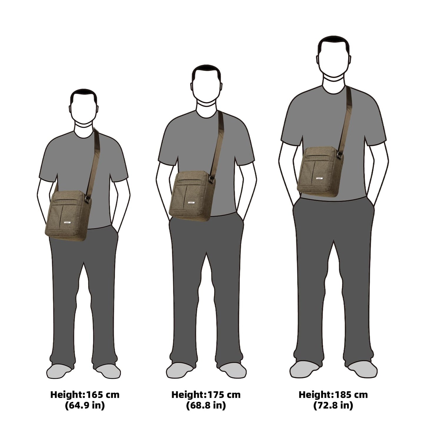 KL928 Men's Messenger Bag - Crossbody Shoulder Bags Travel Bag Man Purse Casual Sling Pack for Work Business (Brown)