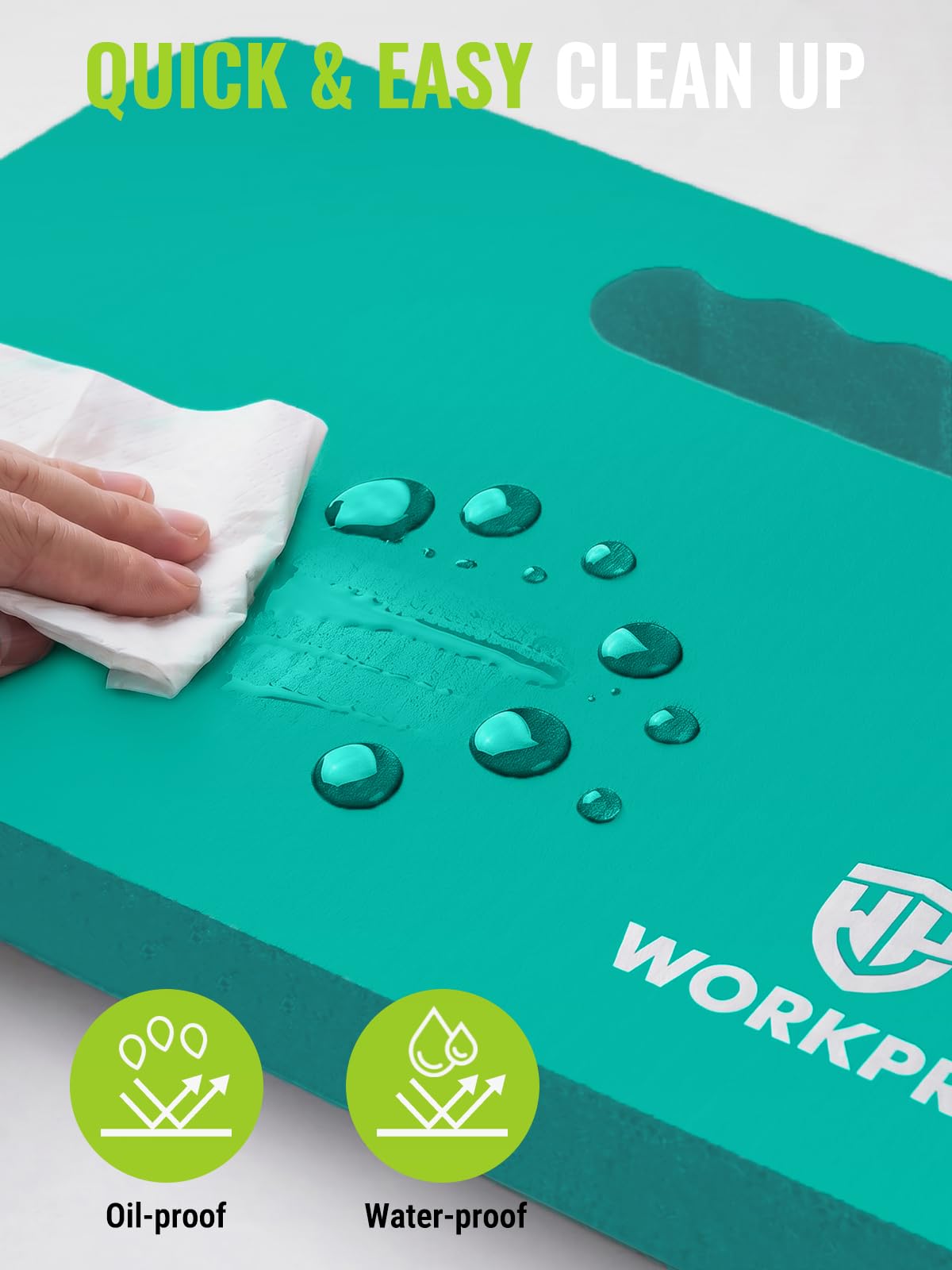 WORKPRO Extra Thick Kneeling Pad, Robin's Egg Blue, 17.5 x 11 x 1.5 in