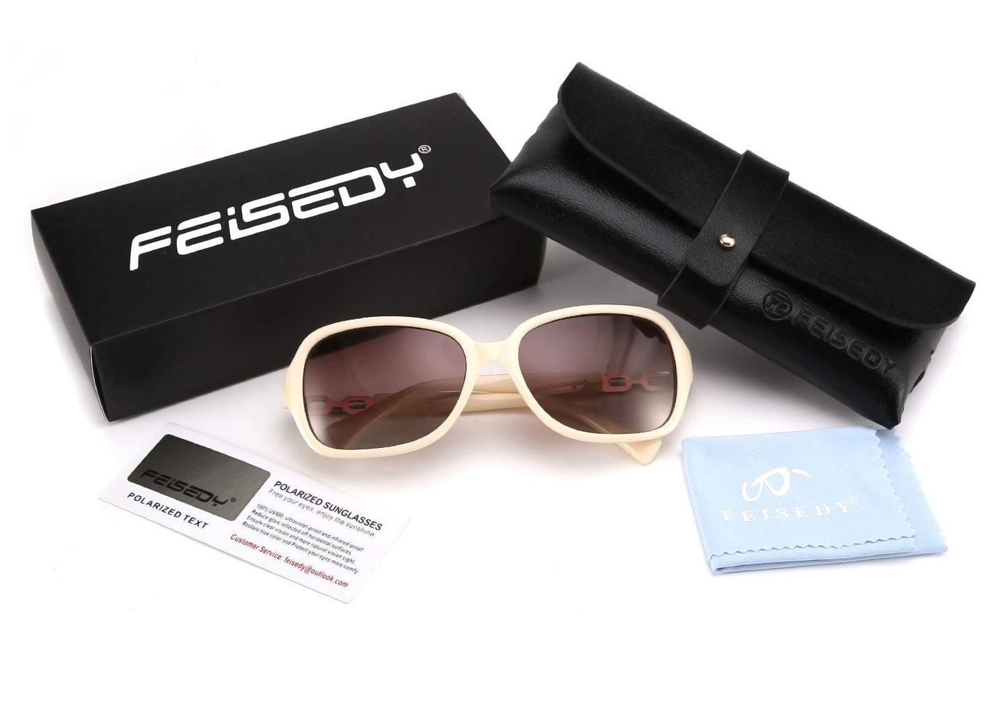 FEISEDY Vintage Square Polarized Sunglasses for Women UV400 Travel Driving Fashion Arcuate Sunglasses B2526