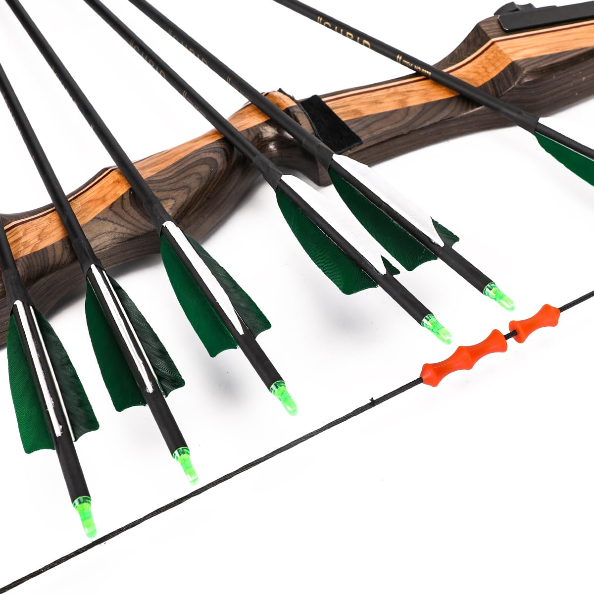 LWANO 30" Carbon Arrows-Archery Target Practice Hunting Arrows with 4" Turkey Feather Spine 500 for Recurve & Long Bow(Pack of 12) (Bule)