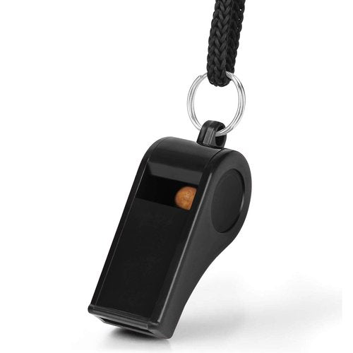 Fya Whistle, Plastic Whistle with Lanyard, Loud Clear Black Whistles Bulk Great for Coaches, Referees, and Officials