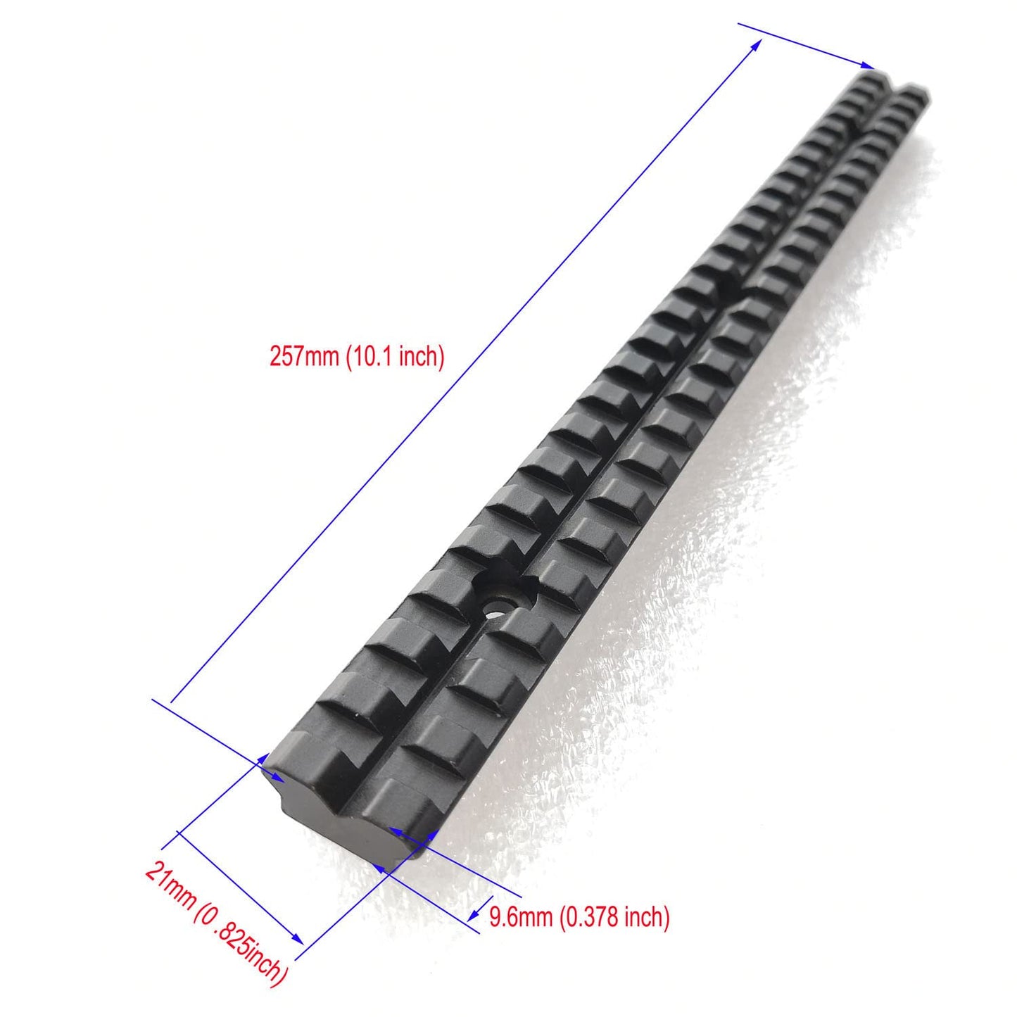 Crotek 10 inch Long Picatinny Rail Mount Aluminum 25 Slot Black
