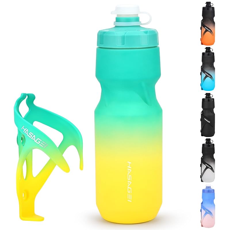HASAGEI 24 Oz Bicycle Water Bottle Holder – Leak-Proof, Non-Slip Mount for Mountain & Road Bikes – GreenYellow