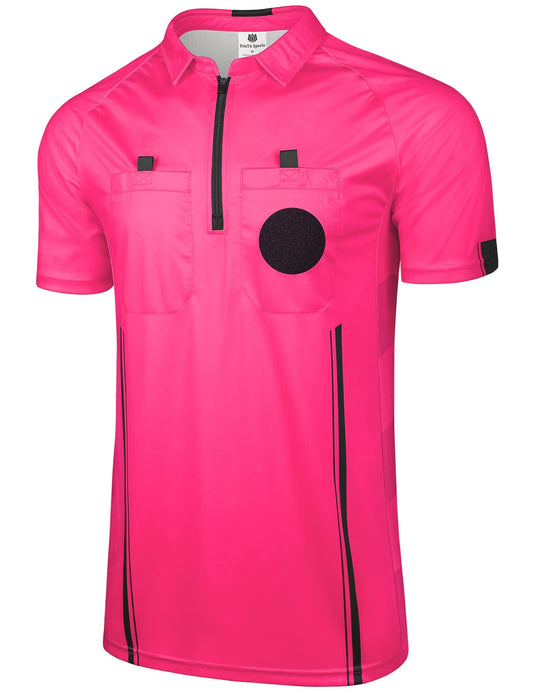FitsT4 Sports Pro Soccer Referee Jersey Short Sleeve Youth Ref Shirts Pink XX-Small
