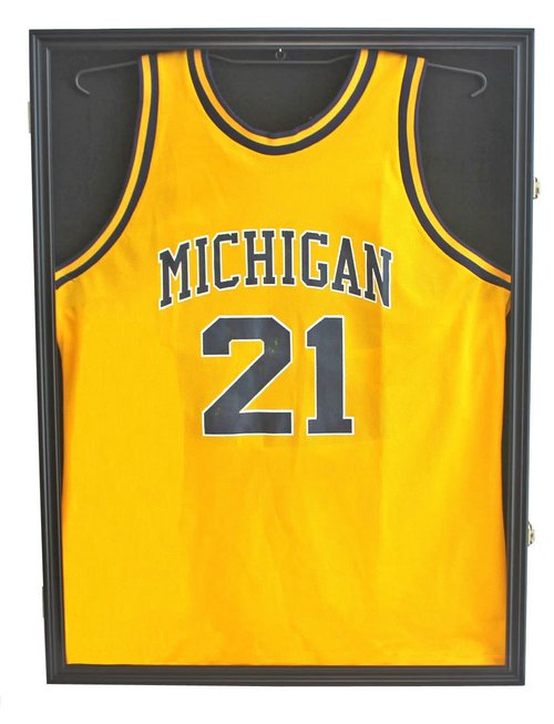 Jersey Display Case Frame Large Sport Shadow Box Pro 98% UV Protection for Baseball Basketball Football Soccer Hockey Memorabilia T-Shirt Uniform (Black Finish)