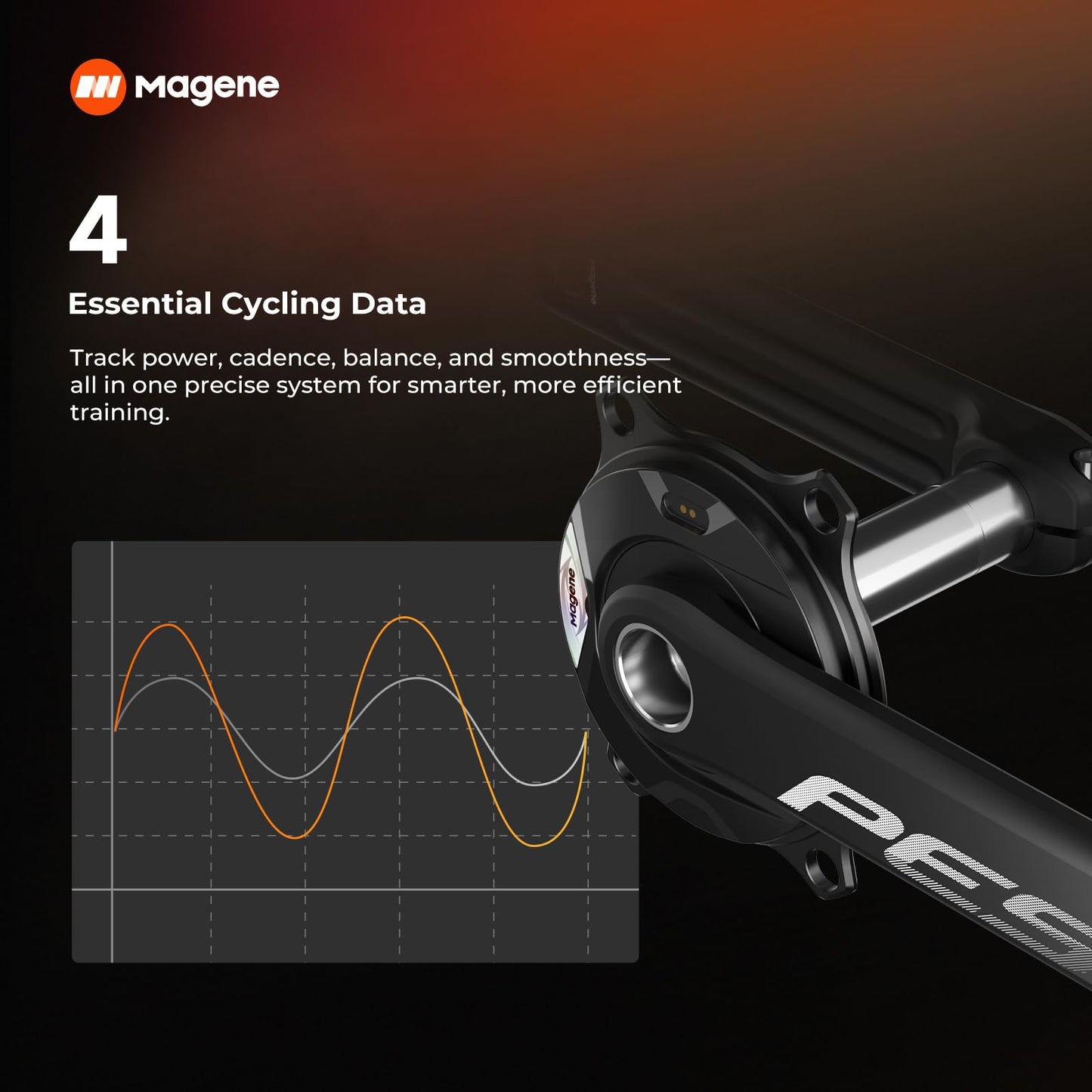 Magene PES P505/P515 Power Meter Crankset - ±1% Accuracy, 625g Lightweight, 380H Battery, 110BCD, ANT+/Bluetooth, IPX7 Waterproof for Cycling