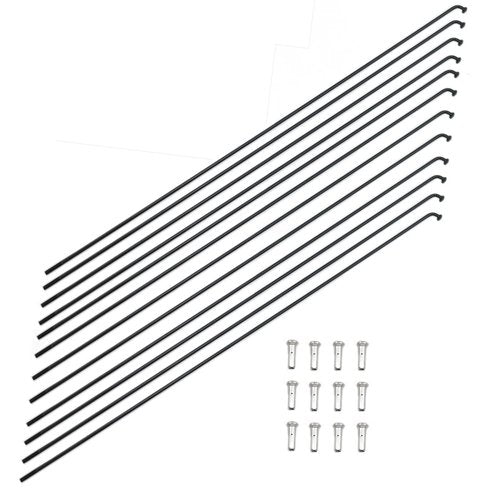 Meuey Lyot 270 mm/10.6 Inch Stainless Steel Spokes Bike Spokes Bicycle Spokes 14G Spokes Black Mountain/Road Bikes with 14mm Nipples 12PCS (10.6inch)