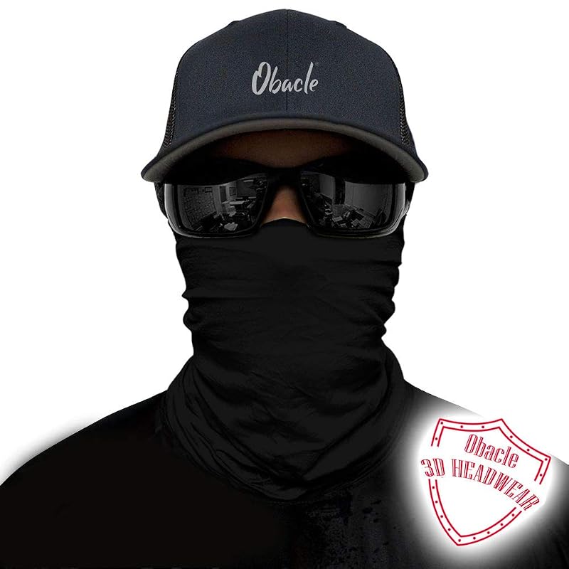 Neck Gaiter Face Mask Bandana for Dust Wind Sun Protection - Black (Variation: Black)