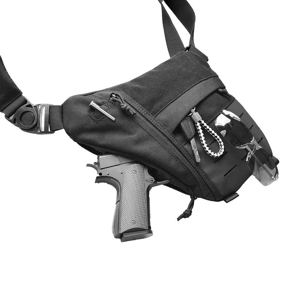 WCALULEG Tactical Sling Bag for Men Women Crossbody Anti-Theft CCW Sling Bag EDC Carry (Black)