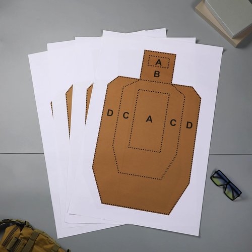 AmazingSpark 50 Pack Paper Shooting Targets 23" x 35" Silhouette Tactical Paper Target USPSA/IPSC Targets for Training Competition Torso for Shooting Range Practice Competitions Training