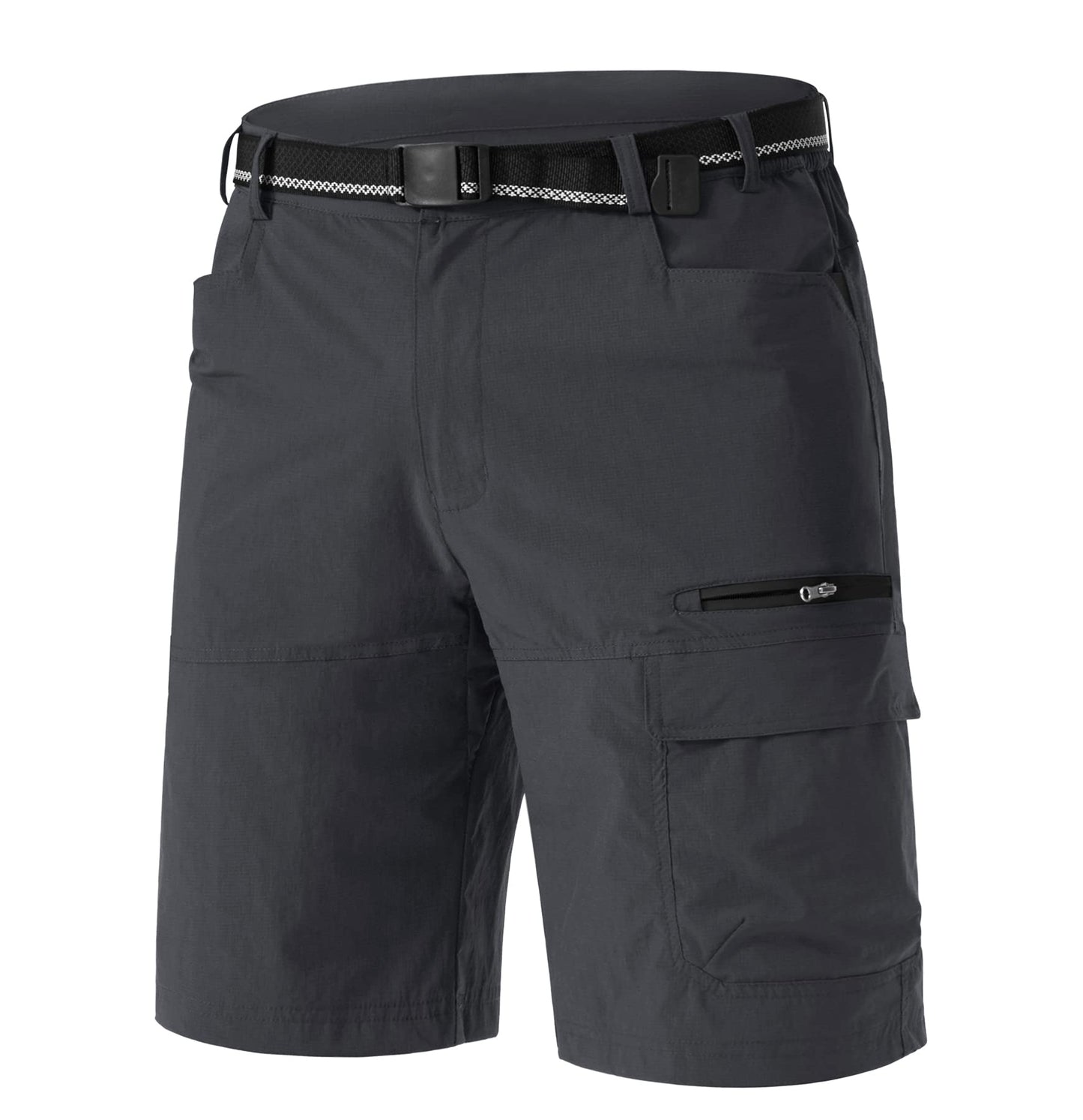 TACVASEN Mens Shorts Casual Golf Dress 10" Summer Cargo Travel Shorts Lightweight Quick Dry Water Resistant Hiking Fishing Dark Gray 32