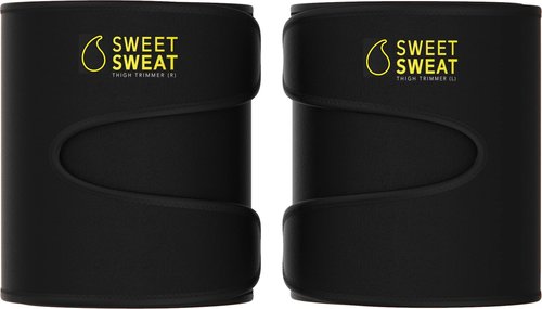 Sports Research Sweet Sweat Thigh Trimmers for Men & Women | Increases Heat & Sweat to the Thighs | Includes Mesh Carry-Bag (Yellow, Large)