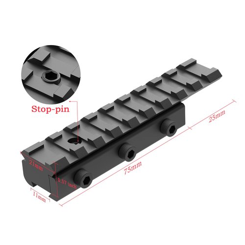 Sniper DV11 3/8" to 7/8" Dovetail to Picatinny Adapter Mount, Low Profile Dovetail to Picatinny Rail Adapter 11mm to 20mm Picatinny Rail Riser Mount