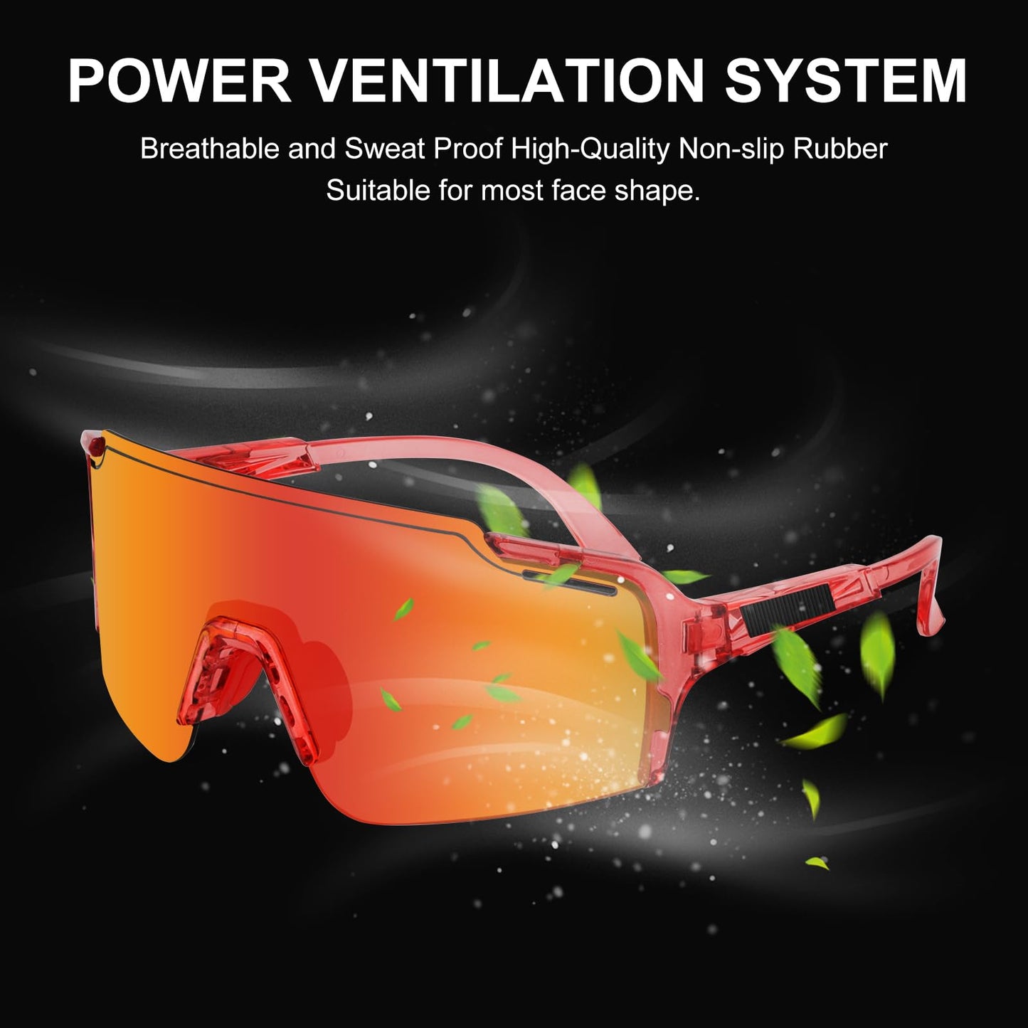 ToopMount Cycling Sunglasses with 4 Interchangeable Lenses, UV 400 Polarized Sports Sunglasses for Men Women Baseball Hiking