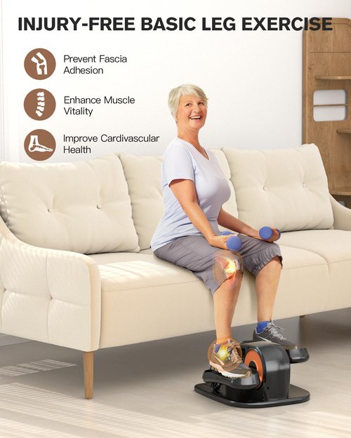 Under Desk Elliptical Machine, Seated Elliptical Ellipse Leg Exerciser for Seniors Fully Assembled, Quiet & Portable Electric Pedal Exerciser with Remote Control & 12 Adjustable Speeds