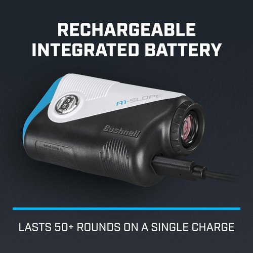 Bushnell A1-Slope Golf Laser Rangefinder Bundle - Ultra-Compact, 6X Magnification, BITE Magnetic Skin, PinSeeker with JOLT with PlayBetter Portable Charger & Microfiber Towel