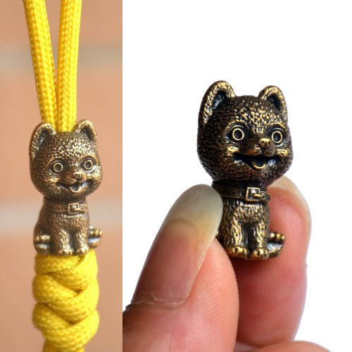 webead Retor Brass Knife Lanyard Paracord Beads Puppy Dog Casted Copper Charm for EDC DIY Paracord Accessories Charms GY#125