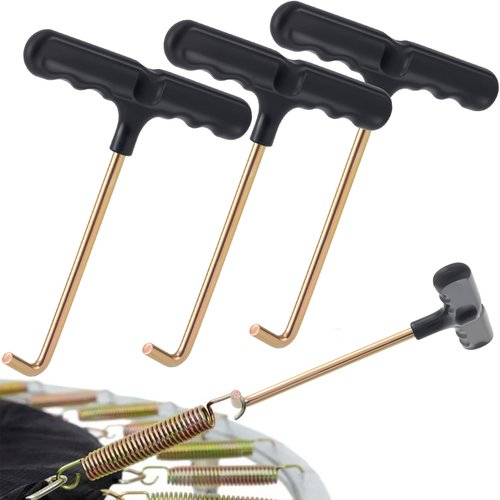 JYvivid 3 Pcs Trampoline Spring Pull Tool, T-Hook Spring Puller, Trampoline Spring Tool, Spring Hook for Spring Installation, Jumping