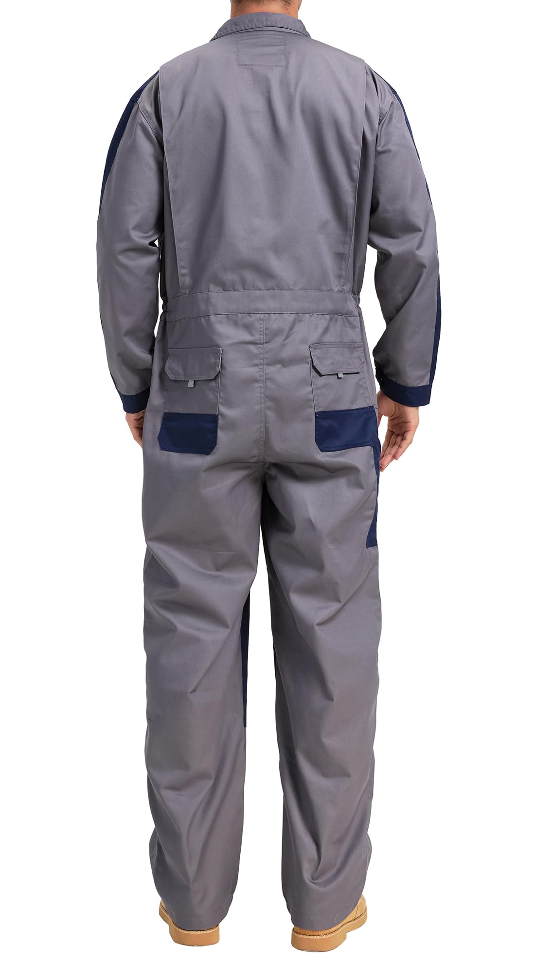 Yukirtiq Men's Work Coveralls Multi Pockets Garage Work Jumpsuit Zip Coverall One Piece Workwear Mechanic Overalls, Dark Grey, S
