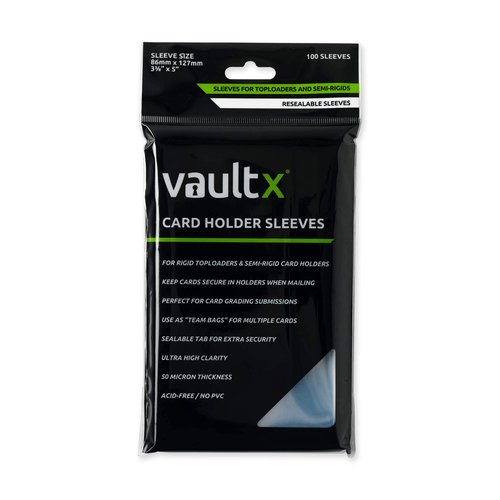 Vault X Trading Card Holder Sleeves, Team Bags for Rigid Toploaders and Semi Rigid Card Holders, Soft, High Clarity, Collectible Card Games, Sports, TCG (100 Pack)