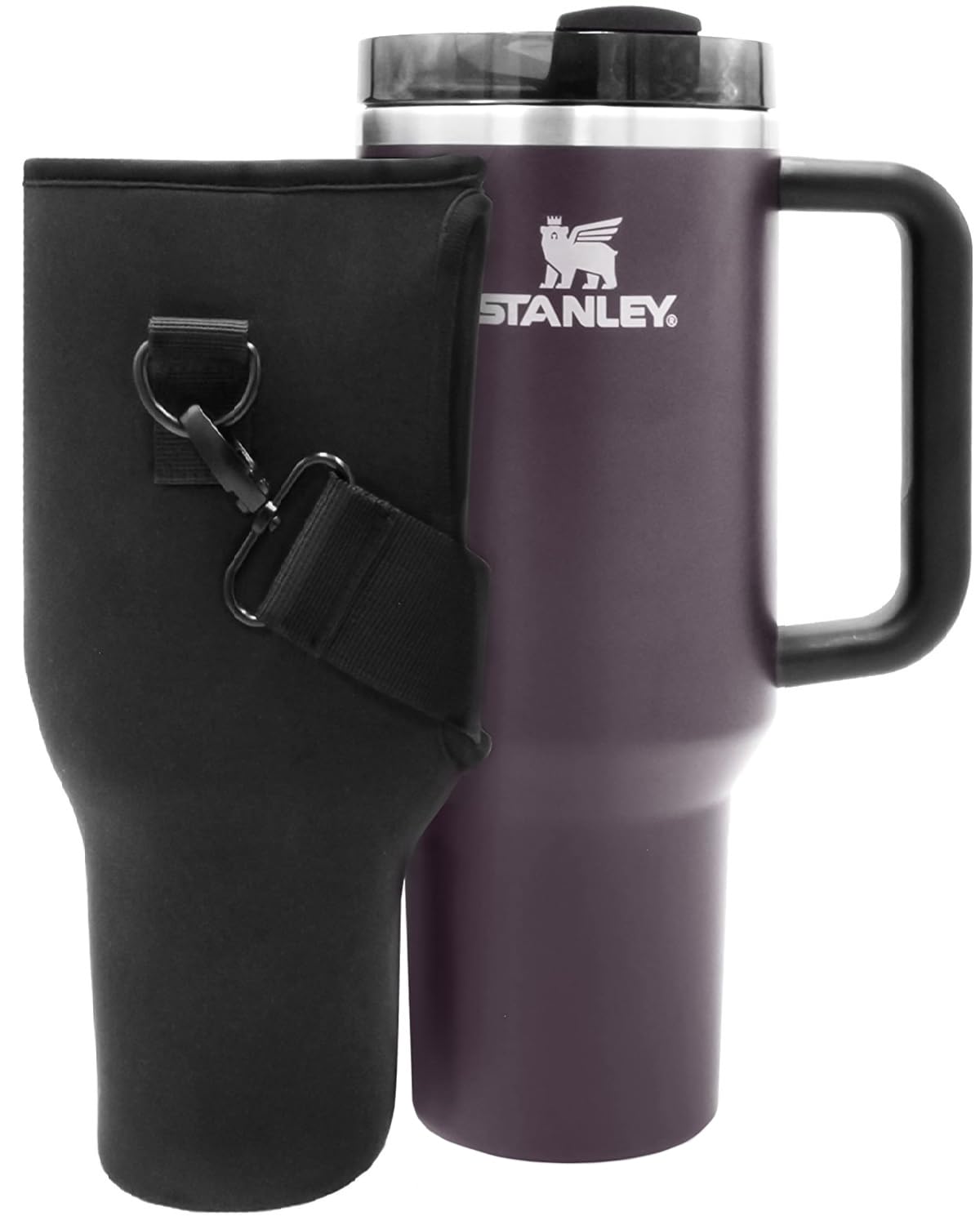 Fitted Sling Bag for Stanley 40 oz Tumbler with Handle, Protective Sleeve Replacement Cover with Shoulder Strap, 40oz Adventure Quencher Cup Accessories (Fits H2.0 FlowState with Straw Lid (Neoprene)