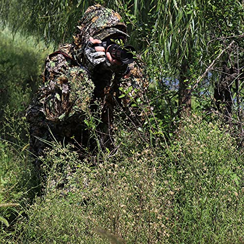 Men's Ghillie Suit with 3D Leaf Camouflage for Hunting, Outdoor & Halloween - Tall Fit (5.9-6.2ft)
