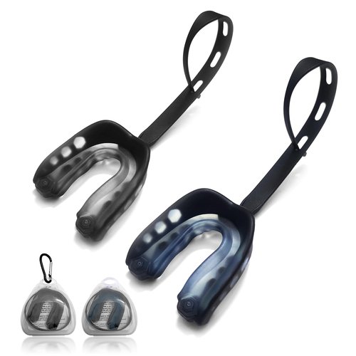 KLASHE Kids Sports Mouthguard Football Mouth Guard, 2 Pack with Case and Strap Mouth Guard Football, 1.7 x 1.96 inches, for Boxing, Basketball, Hockey, Ages 4-8