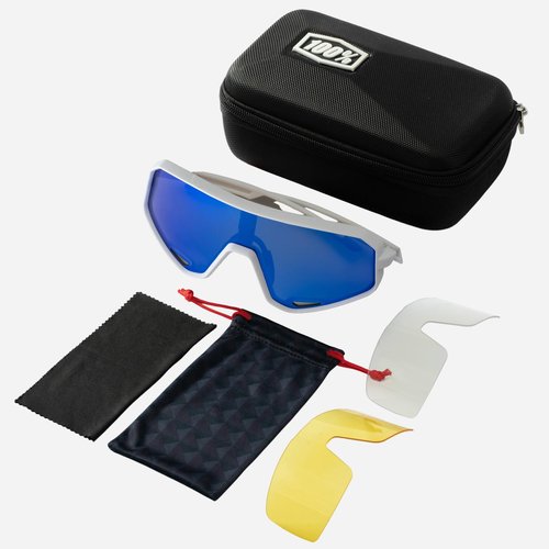 Sport Running Glasses for Women & Men UV400 Blue Lenses White Lightweight TR90 Frame, Multi-Sport Eyewear for Running Cycling Baseball Volleyball Mountain Biking Anti-Fog Vents