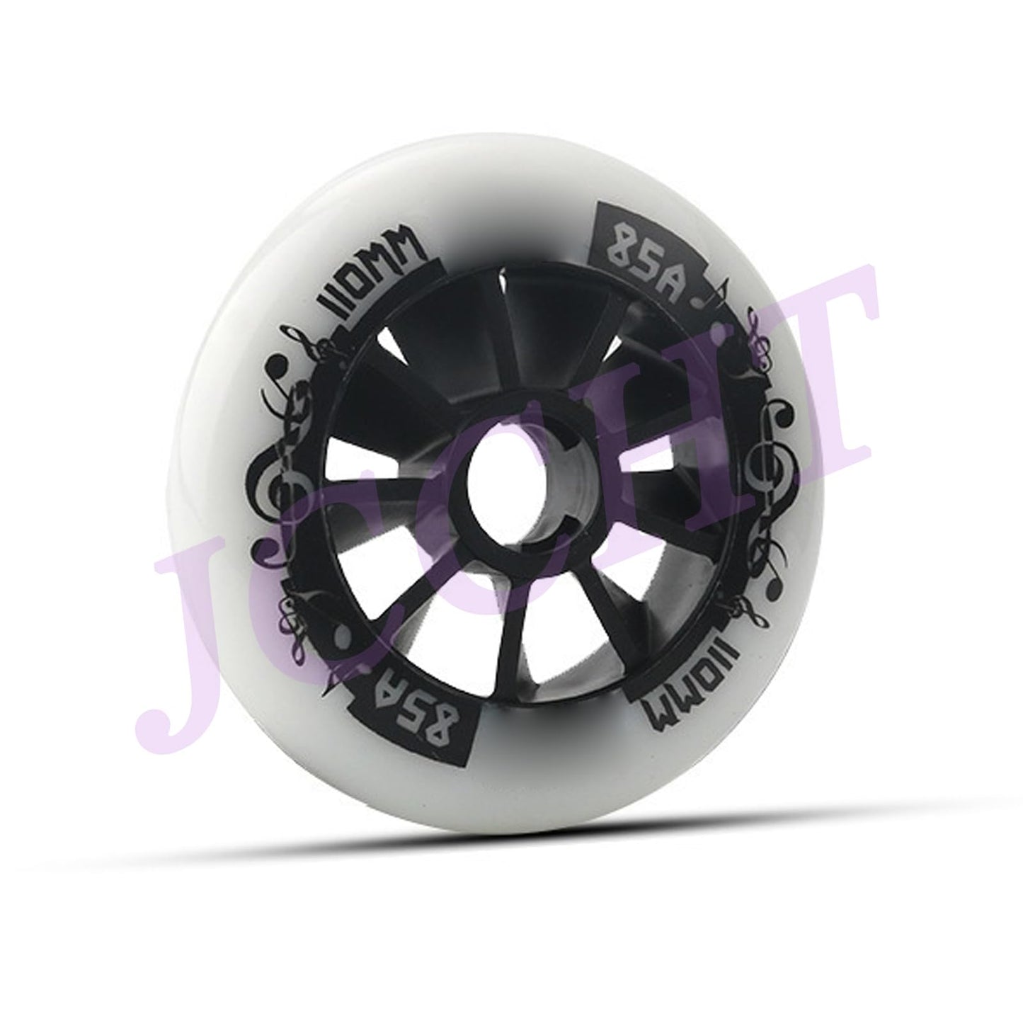 JCCHT PU Rubber Inline Skate Wheels 90mm 100mm 110mm Replacement Speed Skating Inline Wheel Hardness 85A 8-Pack,White Black,110mm