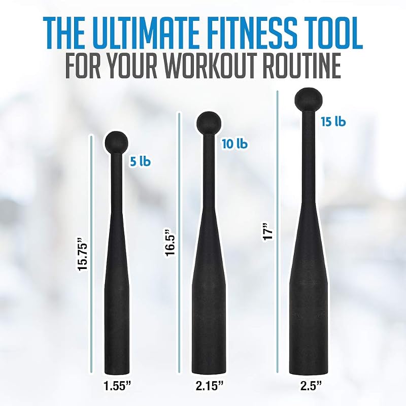 Logest 5lb Steel Exercise Clubbell - Heavy Duty Indian Mace | 2-Piece Set Included