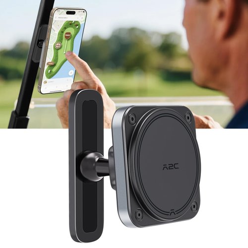 A2C Upgraded Magnetic Golf Cart Phone Holder Compatible with MagSafe iPhone 16 Pro Max Plus 15 14 13 12 Fits EZGO Club Car Yamaha Icon, Golf Cart Accessories Essential Gifts for Father Men Grandpa Dad