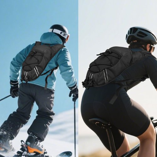 DEVONWIDE Lightweight Hydration Backpack 2L Water Bladder Pack - Black | Water Backpack for Running, Cycling, Hiking | Anti-Theft, Reflective, with Phone Holder & Trekking Pole Loops