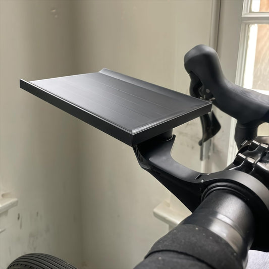 Indoor Cycling Trainer Tray, Bike Tray Fit Steerer/Stem Mount, Compatible with Garmin Mount, Hold Phone, Remotes, or Snacks for Indoor Training