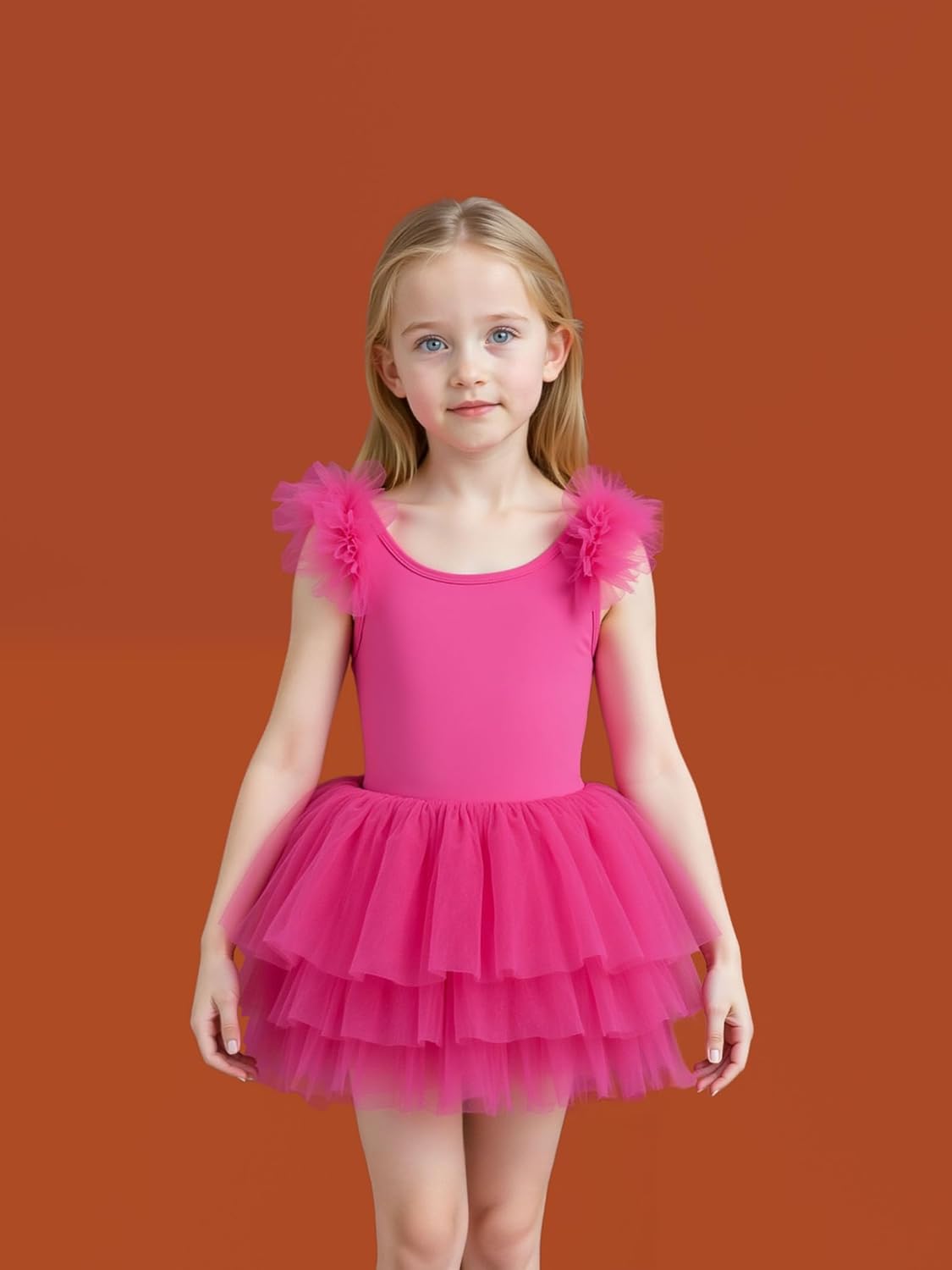 KARETT Toddler Ballet Outfit Sleeveless with Snap Gymnastics Leotards for Girls 1-7Y